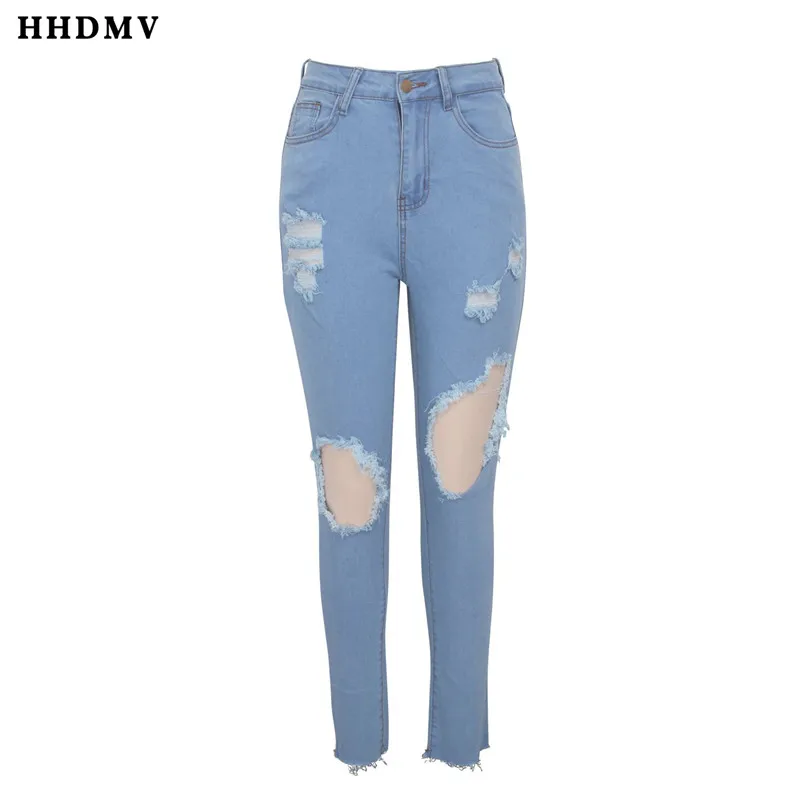 HHDMV GHSF12028 модные длинные джинсы в стиле хип-хоп, брючные пуговицы, карманы, рваные, выдалбливают, джинсовые длинные штаны для маленьких ног