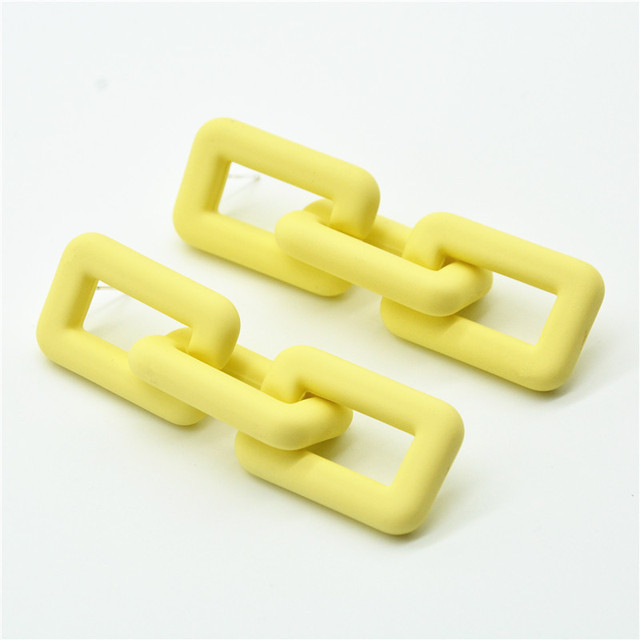 Simple Solid color Acrylic Chain Drop Earrings For Woman Fashion Korean exaggeration Big earrings Gift Jewelry  2022