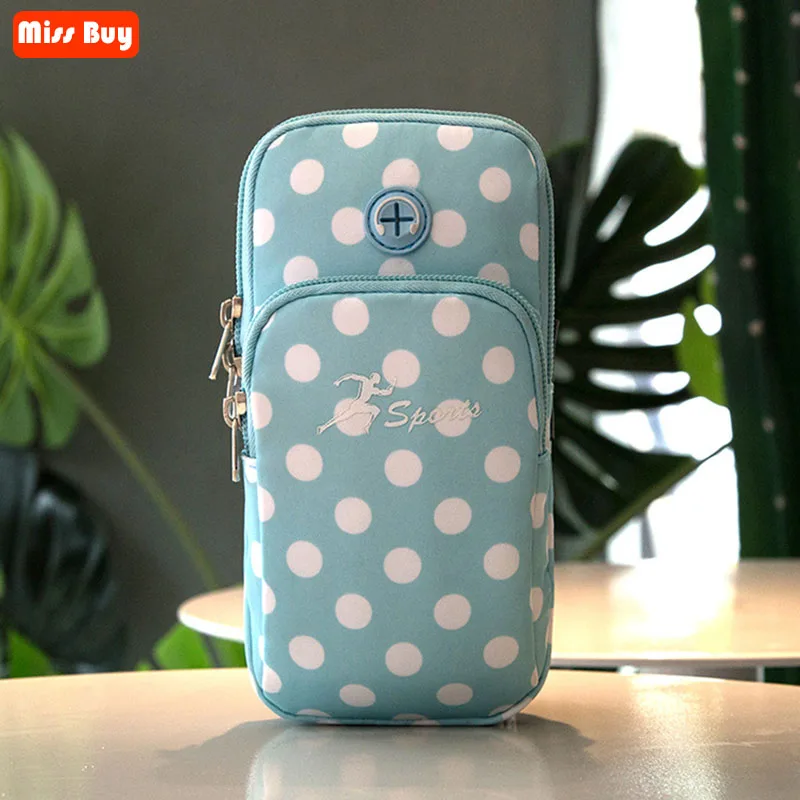 Новинка чехол для телефона 5 дюймов в горошек на руку спортзала занятий спортом