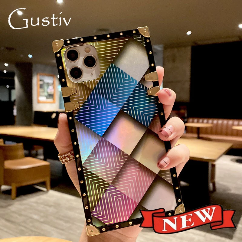 

For Samsung S23 Plus s22 Ultra Case Luxury Square Geometric Pattern Back Cover For S20 S21 FE S9 S10 Note 10 Plus 20 Ultra