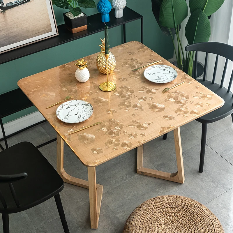 Soft glass plastic PVC tablecloth waterproof Anti-hot table cloth Imitation marble Table mats plast