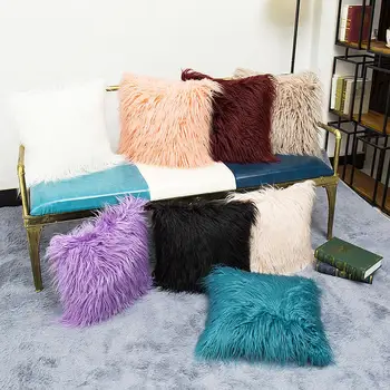 

Plush Pillowcase Pillows Super Soft Fur Throw Pillow Case Home Bed Decorative Cushion Case Antibacterial breathable