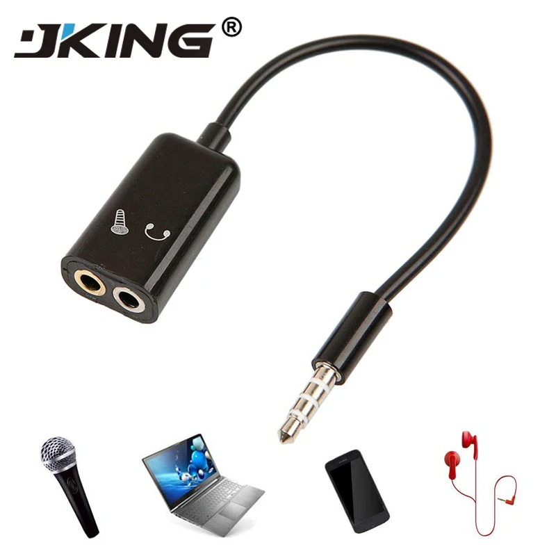 JKING Earphone Extension Cable Jack 3.5mm Audio Cable Male to 2 Female