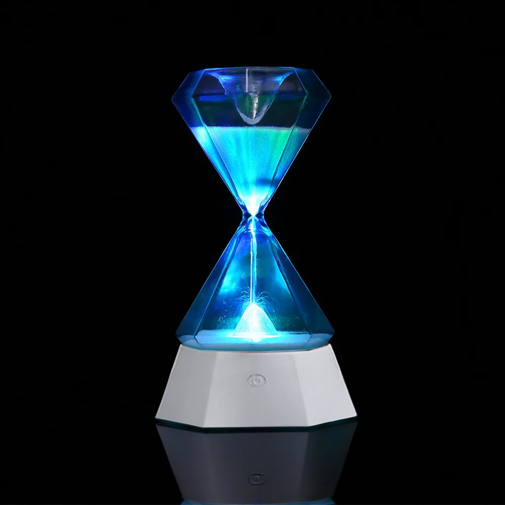 

Amazon Hot Selling Sand Filter Lamp Home Clock Sensor Light USB Colorful Small Night Lamp Charging Gift Small Table Lamp