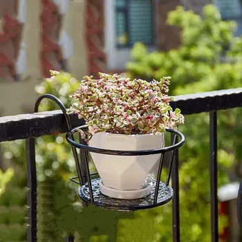 

Balcony Hanging Flower Rack European Style Guardrail Window Sill Railings Iron Planter Pot Stand Home Decoration Accessories