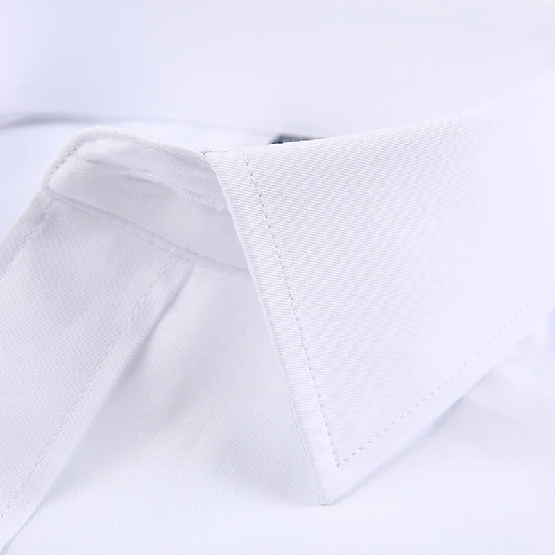 Mannen Klassieke Lange Mouw Standaard-Fit Dress Shirts Formele Zakelijke Sociale Eenvoudige Basic Design Wit Work Office Casual shirt