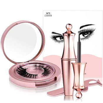 

3D Magnetic Eyelashes False Lashes with Liquid Eyeliner Natural Thick Waterproof Tweezers Fake Mink Lashes Set Extension Kit
