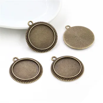 

10pcs 20mm Inner Size Antique Bronze Classic Style Cabochon Base Setting Charms Pendant (D3-06)