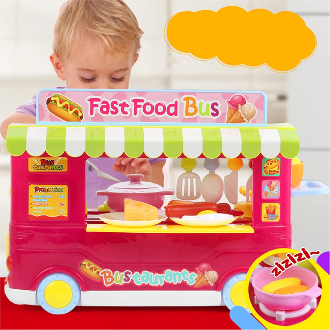 29 шт./компл. Дети моделирование Еда Bus Playset притворяться Кухня форму игрушки для детей-мальчиков в подарок для девочек-синий/розовый