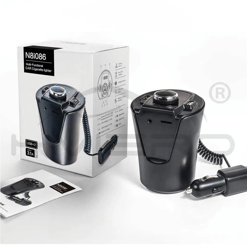 Автомобильный Bluetooth Handsfree MP3 fm-передатчик автомобильное зарядное устройство дисплей напряжения 3.1A двойной USB автомобильный прикуриватель разветвитель