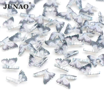 

JUNAO 10Pcs 8*10mm Butterfly Nail Rhinestone Flatback Crystals Stones Glue On Resin Strass Sticker Nail Art Jewelry Decoration