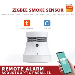 Tuya Zigbee Smart Smoke Detector Sensor Security Home Alarm System Smart Life/tuya App Smoke Alarm Fire Protection