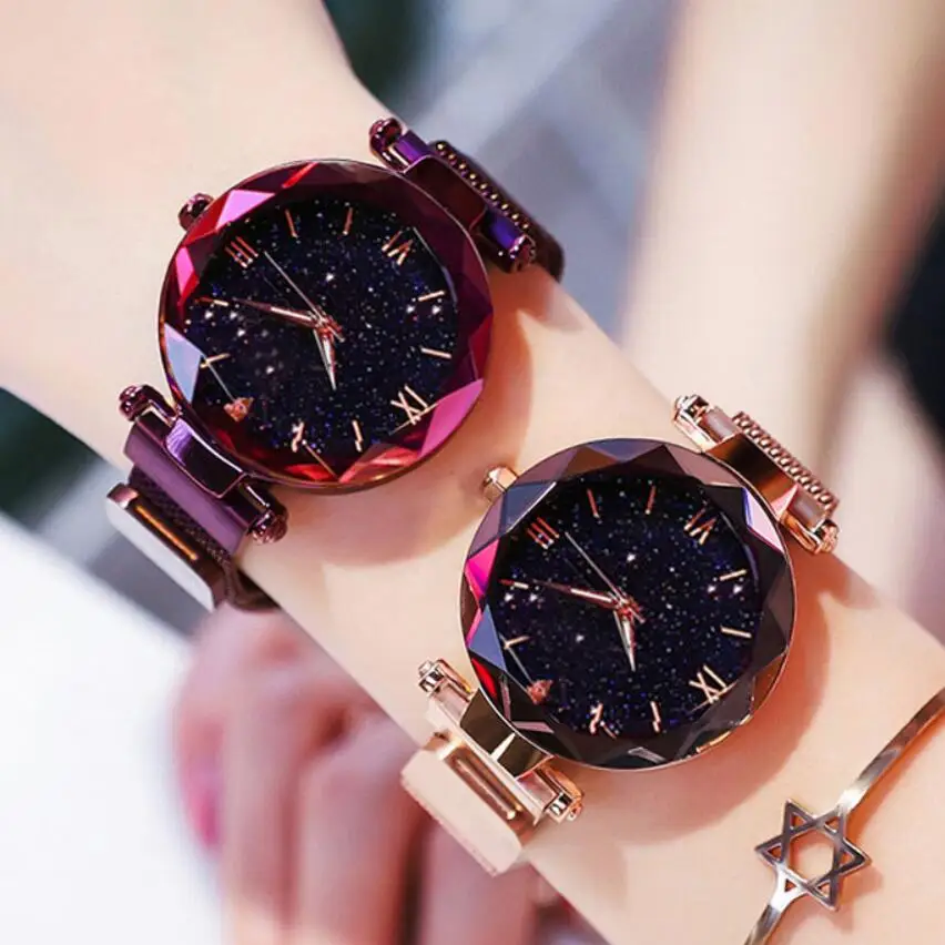 Роскошные женские часы магнитные звездное небо reloj mujer relogio feminino Женские