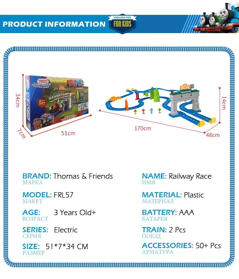 Томас и Друзья Электрический Поезд серии игрушка моторизованный железнодорожная гонка в финш FRL57 Обучающие игрушки Matel поезд