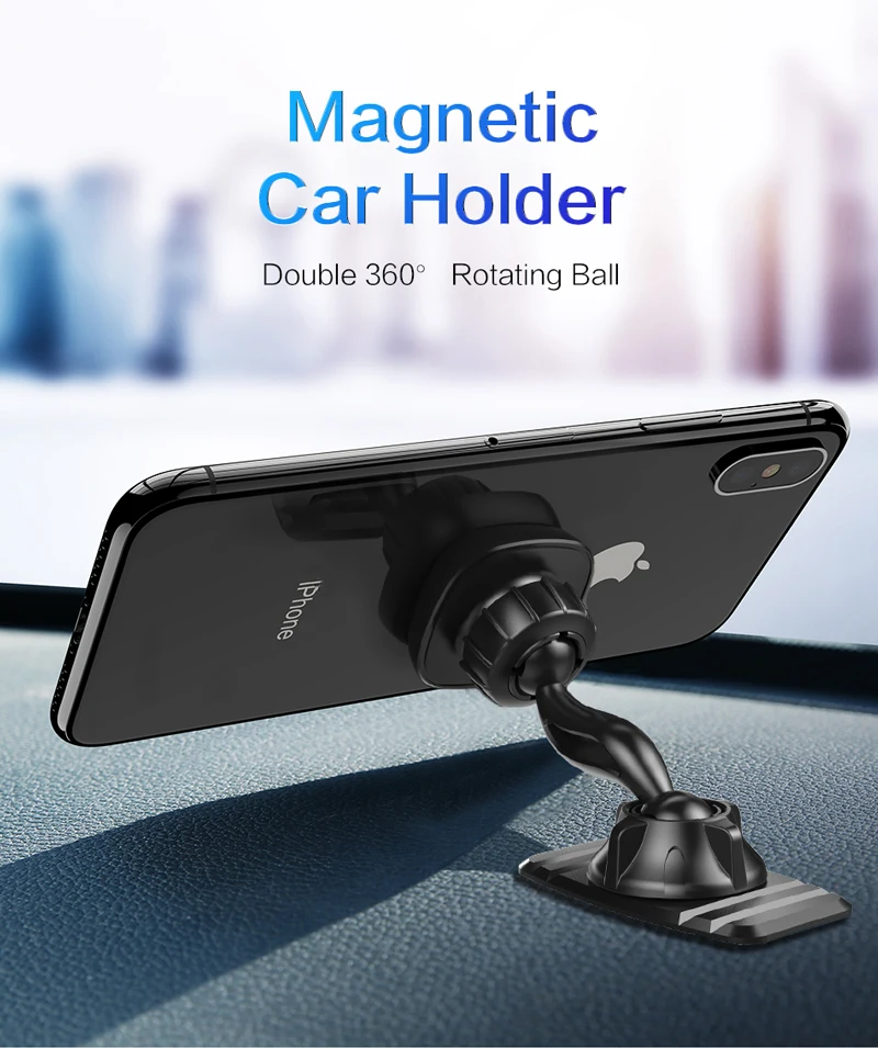 Magnetic Phone Car Mount Double 360° Rotate Magnetic Cell Phone Holder for Car Dashboard Phone Magnet Car Mount for iPhone 11