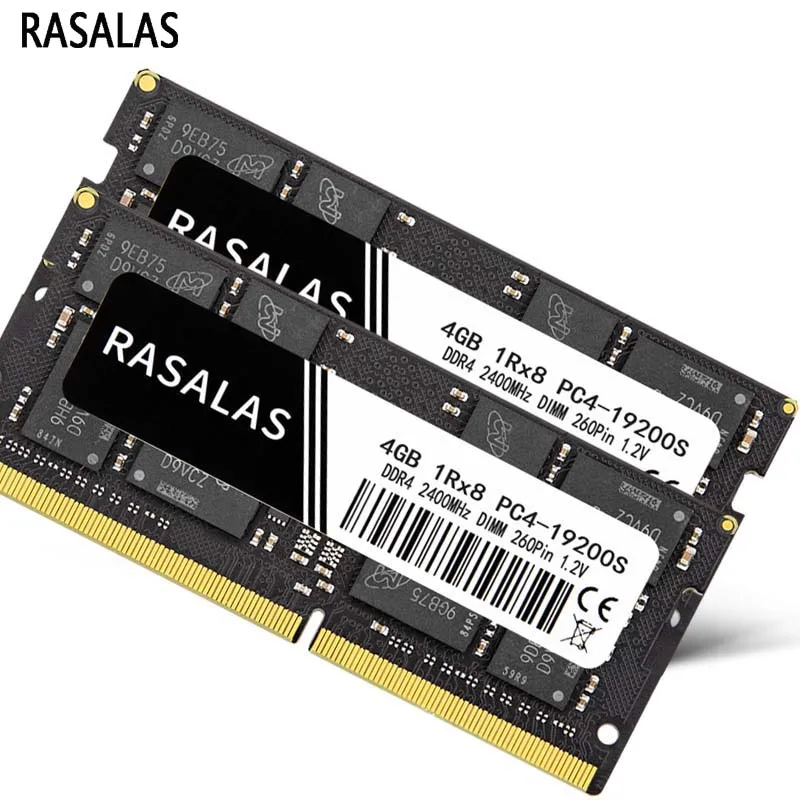 

Rasalas DDR4 RAM 4GB 1RX8 PC4-10600S 2133Mhz 2400MHz 2666MHz SO-DIMM 1,2V Notebook 260Pin Laptop Black Memory Sodimm NO-ECC
