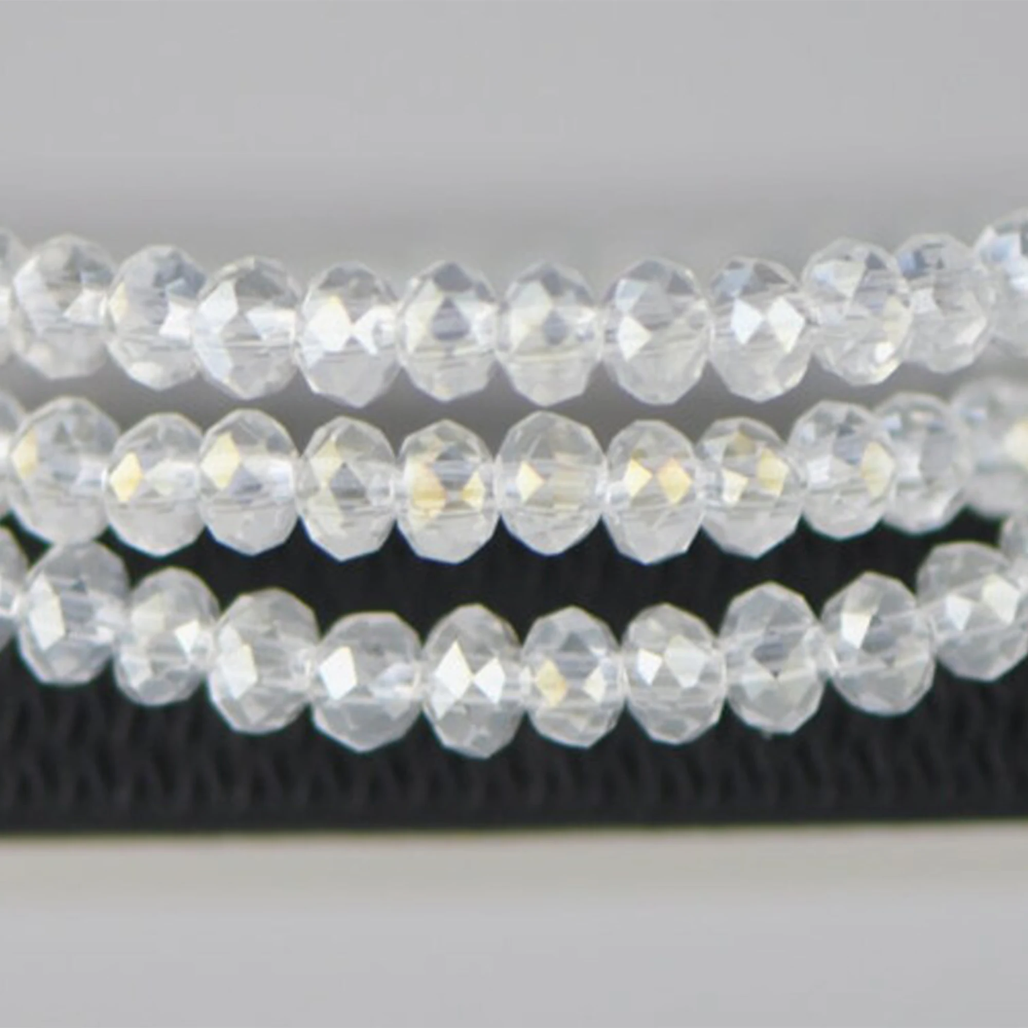 Transparent Clear AB #BZ03-74 145pcs Frosted Crystal Glass Faceted Rondelle Tiny beads 2x3mm