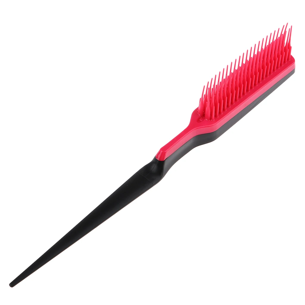Multi Color Scalp Massage Comb with Three Rows of Pointed Tails Hair Styling Brush