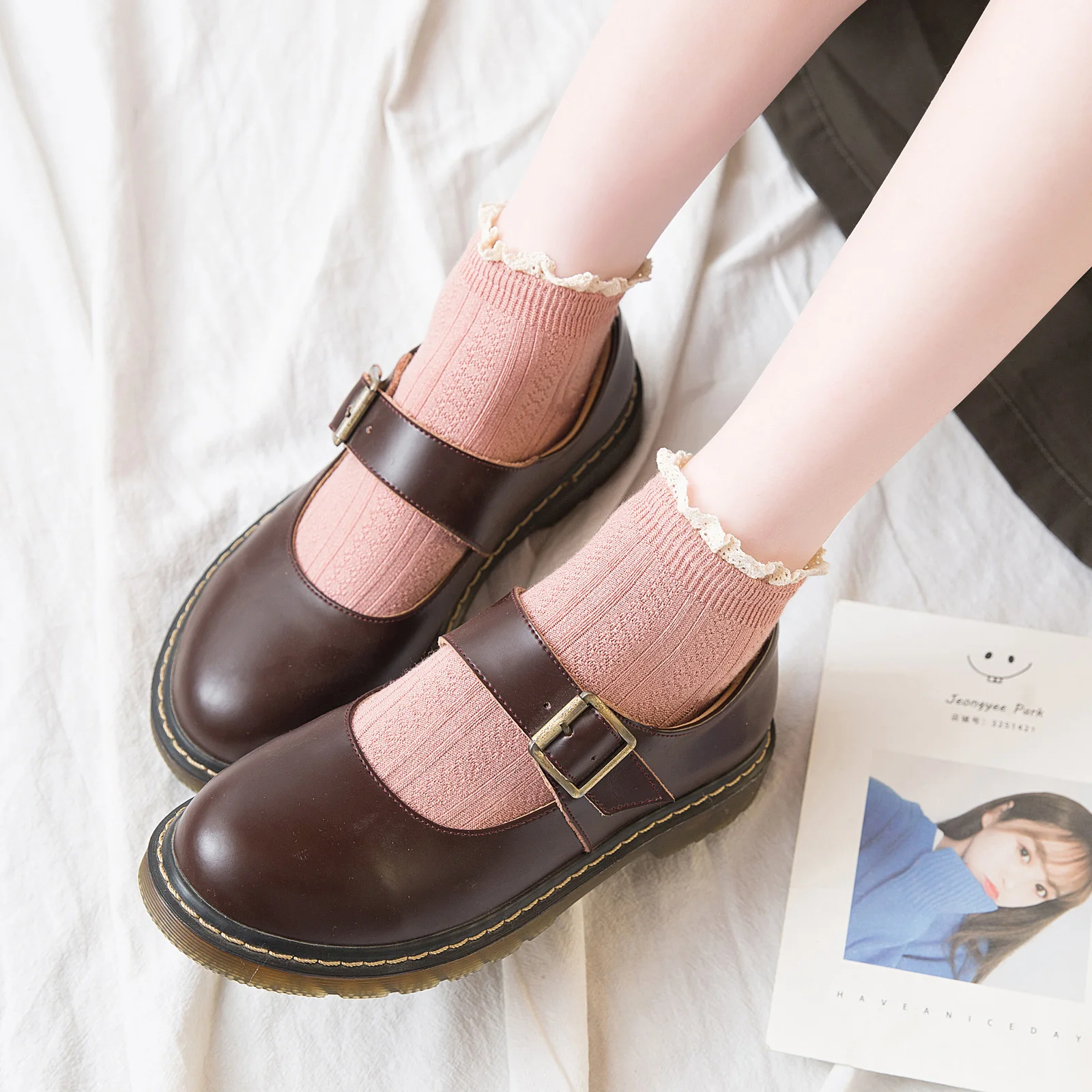 

5 pair Lace socks girls lolita Japanese socks Lolita white cute summer thin section summer soft sister