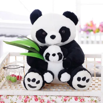 

Sitting Mother and Baby Panda Stuffed Panda Pillows Kids Doll