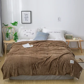 

New good quality gray Blanket Coral Fleece Blanket Throws on Sofa/Bed/Plane Travel Plaids Big Size 200x230cm Home textiles