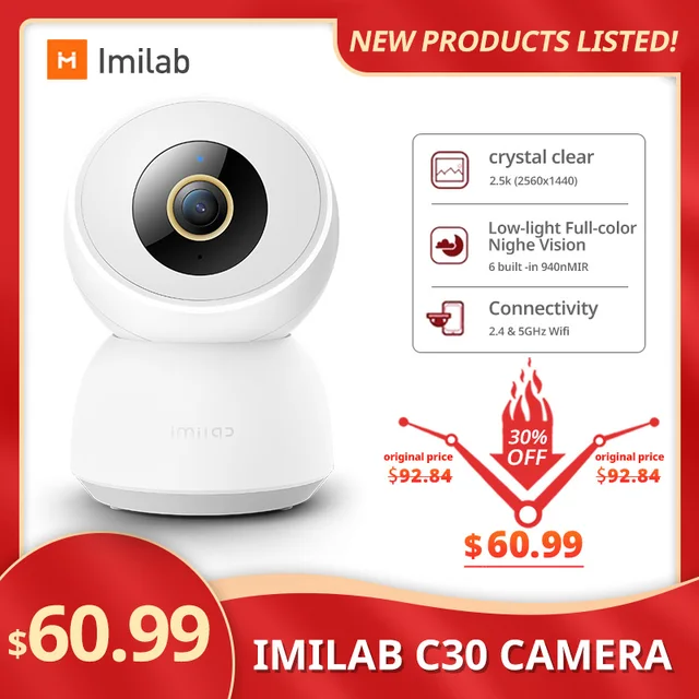 $US $63.02 IMILAB C30 Original 2.5K IP Camera Home Security Camera Indoor Surveillance Camera Baby Monitor CCTV Camera Work With IMILAB App