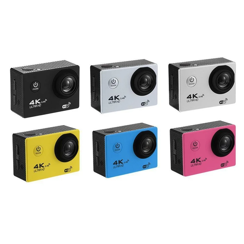 4K Wifi Action Camera 1080P Hd 16Mp Helmet Cam Waterproof Dv Remote Control Sports Video Dvr Black