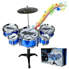 Kids Mini Jazz Drum Set Children"s Musical Educational Instrument Toy with Sticks Band Play Toy