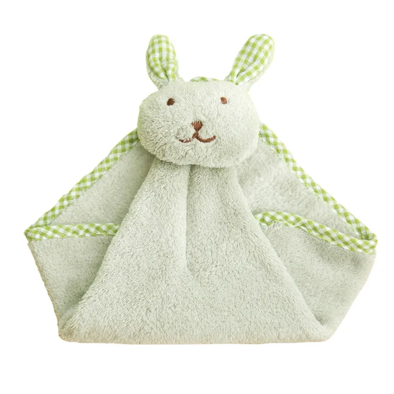 Green 5 шт. милые полотенце для рук с мультяшном принтом в виде зверушки(кролик) Кухня Полотенца для ванной протрите Полотенца микрофибры мягкий уход за кожей лица Полотенца набор хлопчатобумажных банных Полотенца - Цвет: Green