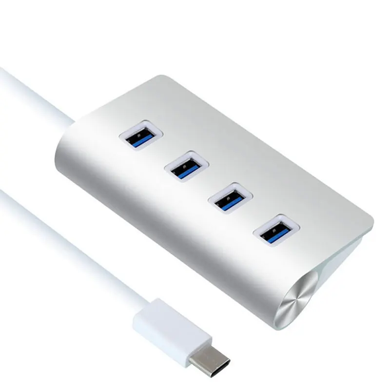 Mosible 4-в-1 Адаптер для usb-концентратора типа C Тип C до USB 3,0 usb-разветвитель 4 Порты 5 Гбит/с Алюминий Сплав серебра для Macbook pro/Air USB-C