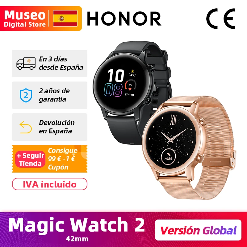 Умные часы глобальная версия Honor Magic Watch 2 42 мм с функцией измерения уровня