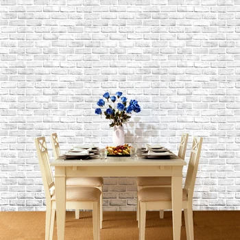 

Modern 3D Stereo White Brick Wallpaper PVC Wall Art Paper Living Room Home Decor Self-Adhesive Waterproof Vinyl Poster Stickers