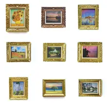Cadre Photo Miniature pour Mini maison de poupée 1:12, peinture à l'huile, bricolage décoratifs K3P3
