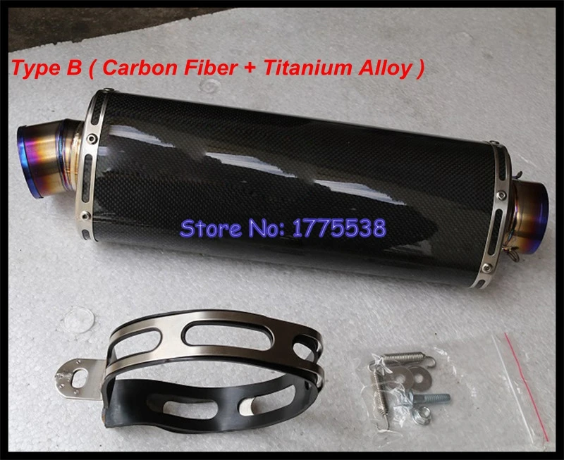 Titanium Alloy Oval ID:51mm/54mm/57mm/61mm/63mm/65mm/70mm L:460mm Motorcycle Exhaust Muffler Escape Come with Sticker DB Killer - Image 3