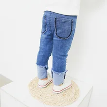 INS/Лидер продаж; детская одежда; сезон весна-осень; стиль; детская одежда в Корейском стиле для девочек; обтягивающие; Ультра-эластичные; креативная база Jea