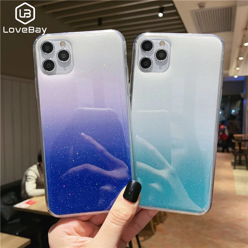 Lovebay роскошный блестящий градиентный чехол для телефона iPhone 11 Pro XS Max X XR 8 7 6 6S Plus