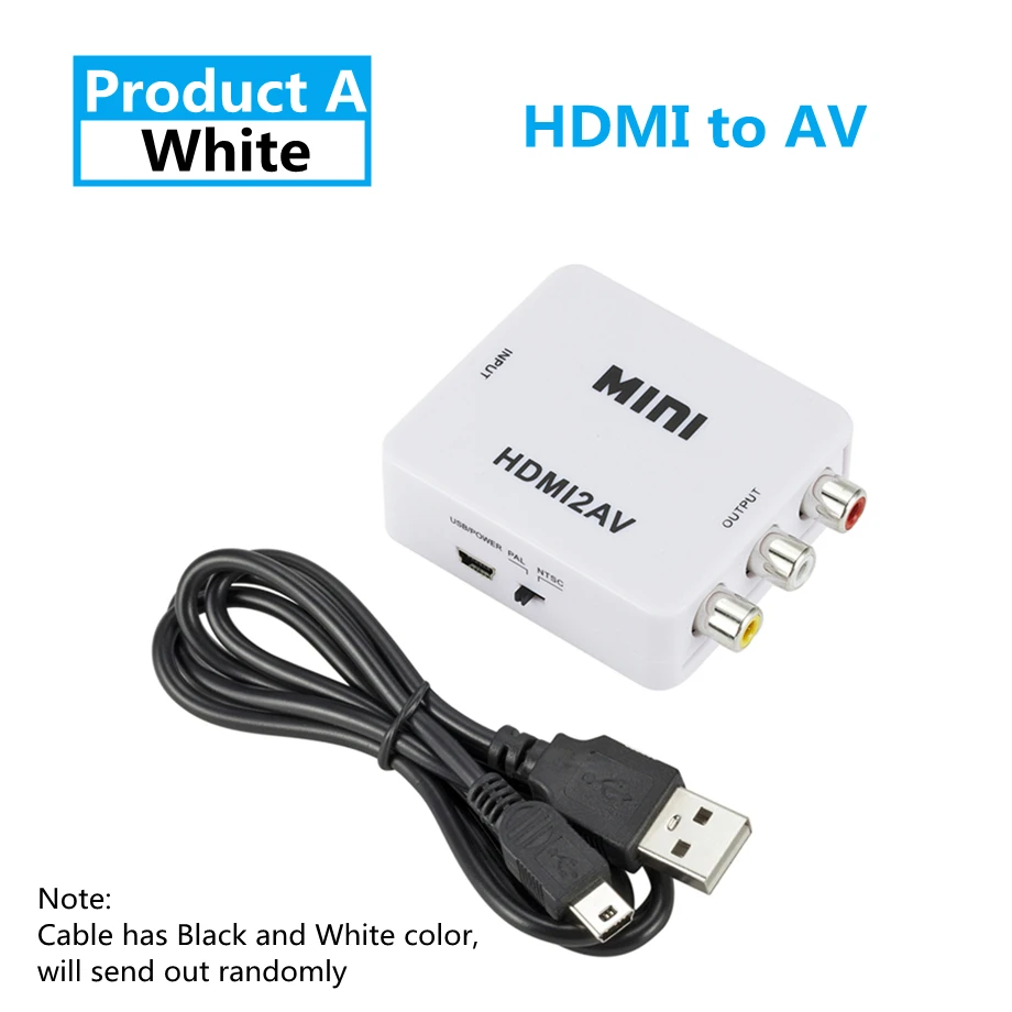 1080P HDMI-compatible To AV Scaler Adapter Video Composite Converter RCA to HDMI