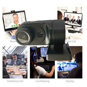 

720P HD Office Desktop Computer Clip On Clear Voice USB Live Streaming Webcam Camera With Microphone Video Calling Rotatable PC