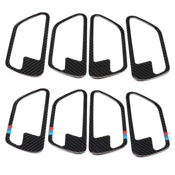 

4Pc Carbon Fiber Car Inner Door Handle Frame Cover Trim For BMW F30/F34 3series 3GT 2013-2018 Car Decoration Sticker Accessories