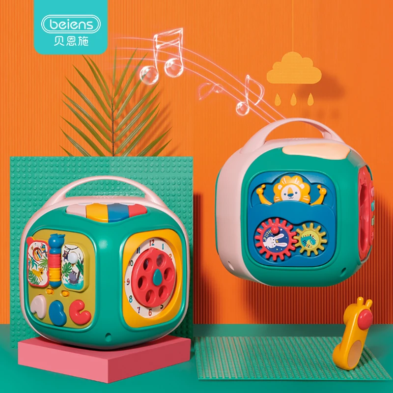 Beiens музыкальные игрушки для детей, подарки, многофункциональный музыкальный инструмент, игрушка для детей, развивающий магический куб, игрушки с барабаном пианино
