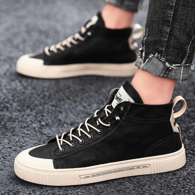 

Trend Male Shoes Red Autumn And Winter Leisure Time Leather Shoes Male In Help Soft Leather Shoe Youth Personality England Joker