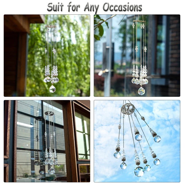 H&D Szikrázó Kristálygömb Prizmák Suncatcher Rainbow Maker Ablak Függő Napsütő Kristály Dekoráció Karácsonyra, Udvarra - Image 4