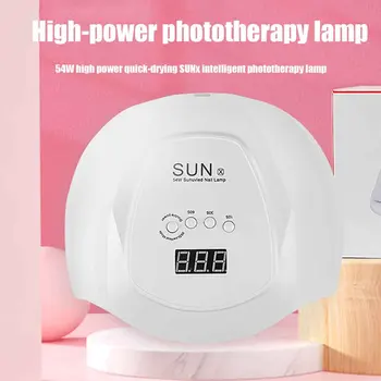 

Portable Manicure LCD Display LED UV Lamp High Power Smart Sensor Tool Timing 54W Nail Dryer Home Gel Polish Salon Curing