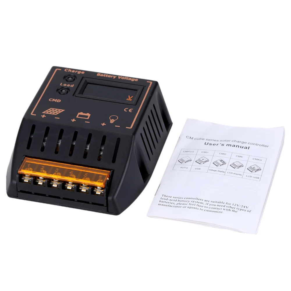 12V/24V LCD Display Solar Charge Controller Auto Regulator Solar Panel Battery System Solar Controller for Overcharge Protection