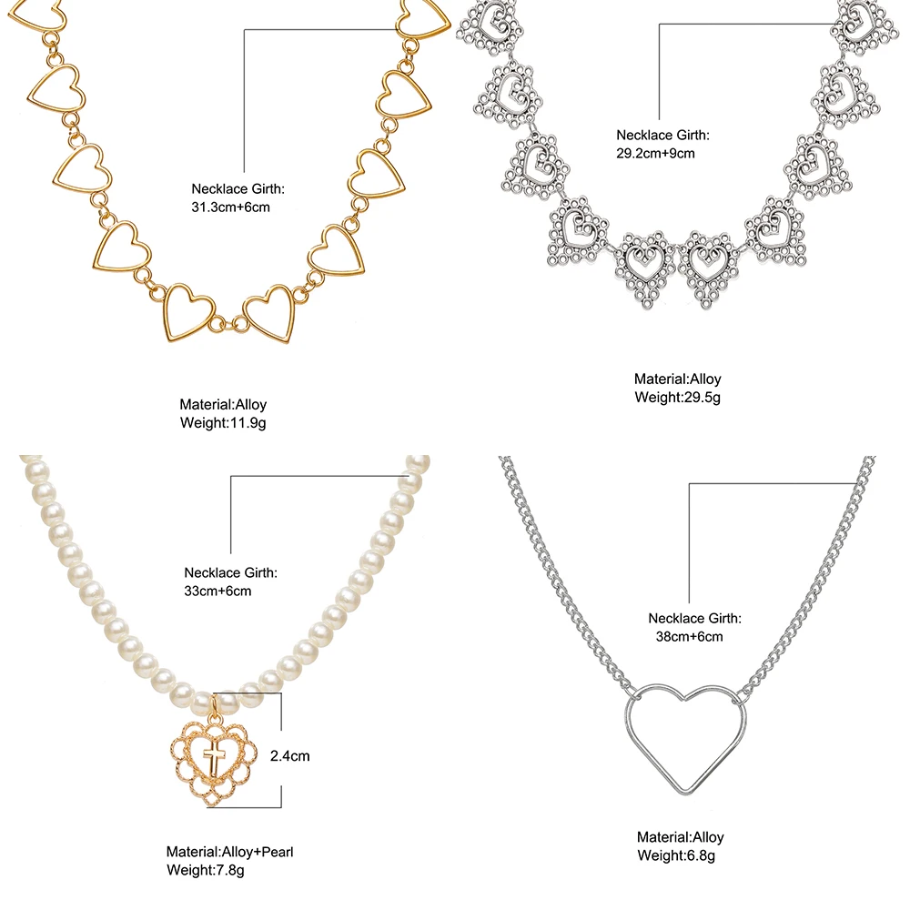 Kpop Heart Chain Choker Necklace For Women collar Goth Necklaces Aesthetic Jewellery Christmas Party Girl halloween New Chocker - Image 6