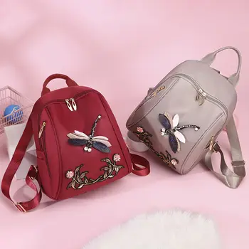 

Oxford embroidered national style women's School Backpack