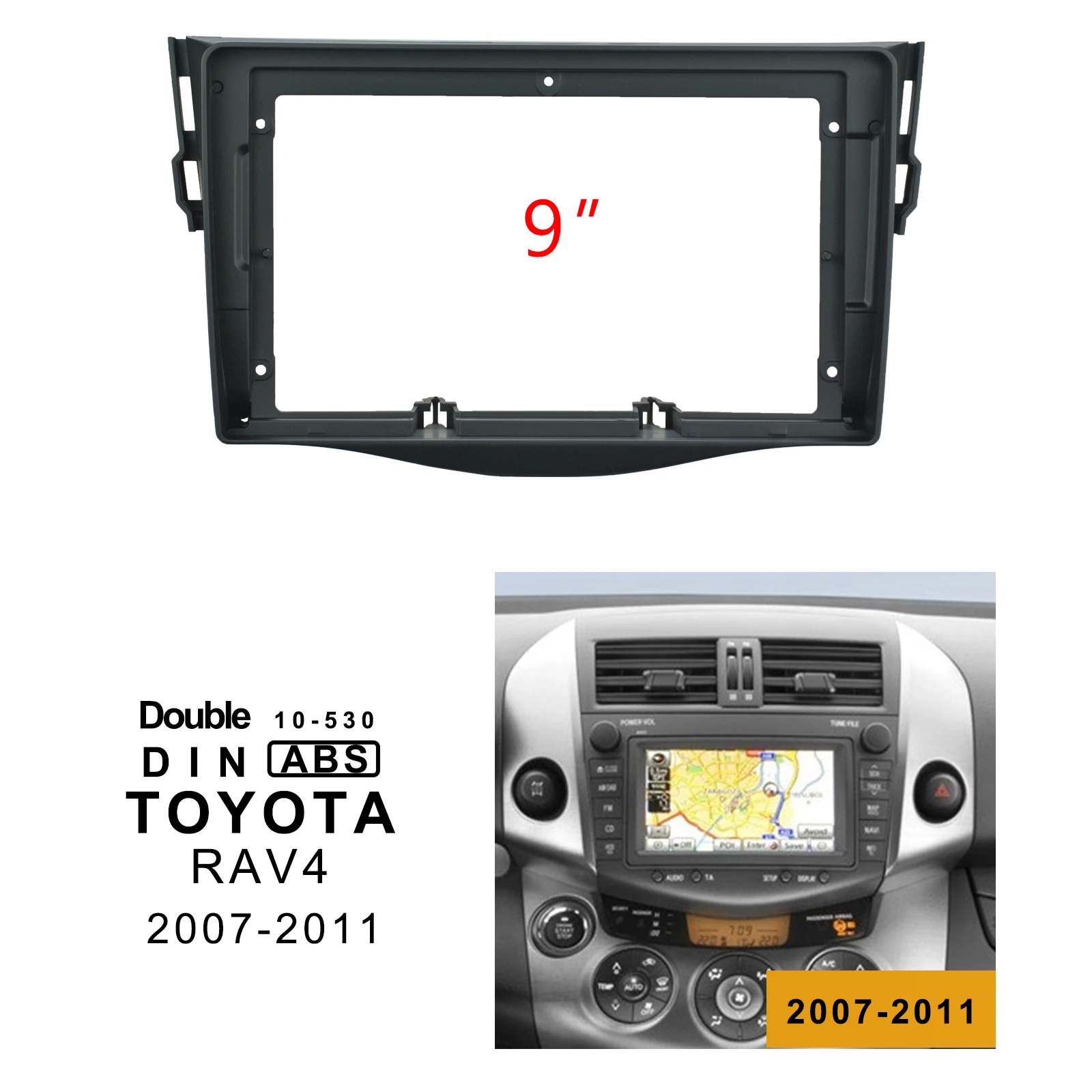 9 дюймовая 2din Автомобильная фасция для TOYOTA RAV4 2007 2012 двойная Din Dvd рамка панель