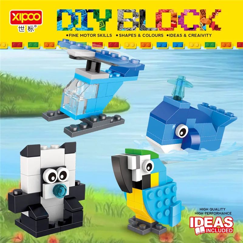 

XIPOO Classic Creative Flexible Series DIY Building Children 6-8-Year-Old Educational 10 Assembled Small Particles Building Bloc