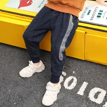 Г. Осенние Новые Стильные узкие брюки для мальчиков модные джинсы с боковой каймой для больших мальчиков