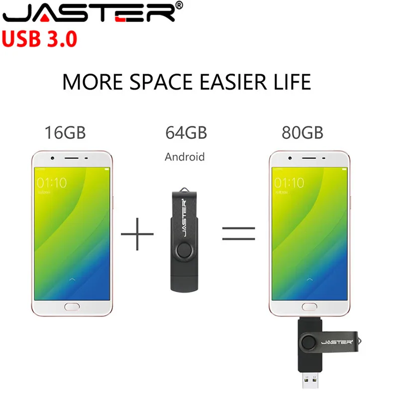 Флэш накопитель JASTER USB 3 0 с логотипом клиента OTG Usb 4 ГБ 8 16 32 64 флэш для мобильного